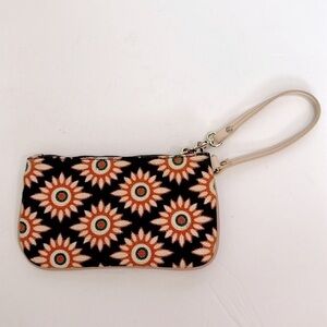 SPARTINA 449 DAUFUSKIE ISLAND WRISTLET LINEN/LEATHER TYBEE CARRY ALL WRISTLET